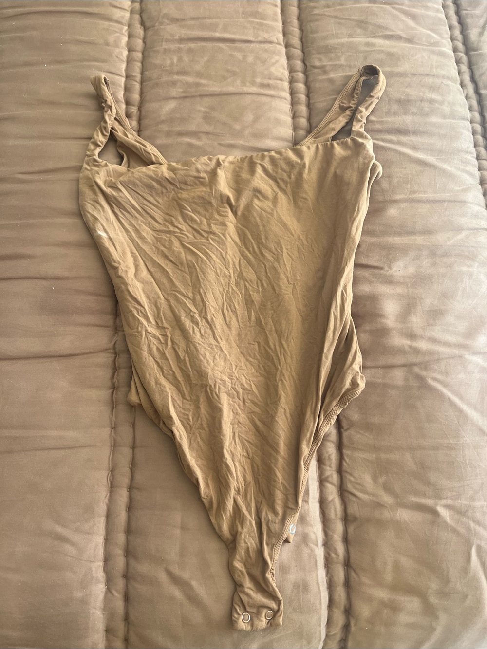Skims Beige One-Piece Bodysuit L